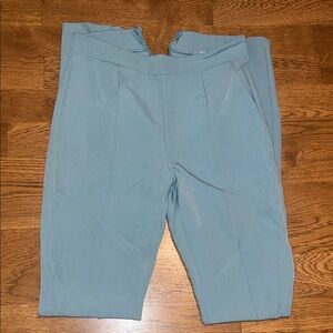 Women's Slate Fitted Dress Pants With Slits